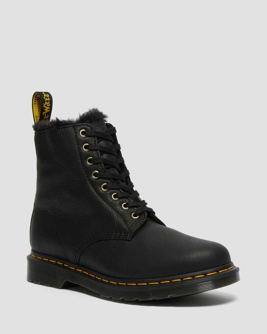 Dr. Martens 1460 Pascal Faux Fur Lined Snørestøvler Herre Svart [7693HZEYV]